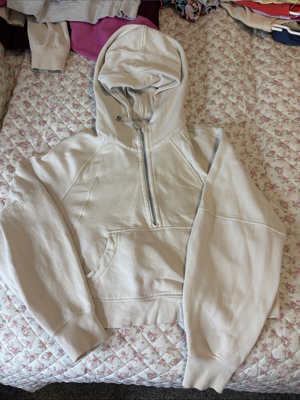 lululemon athletica Light Gray Hoodie Sweatshirt